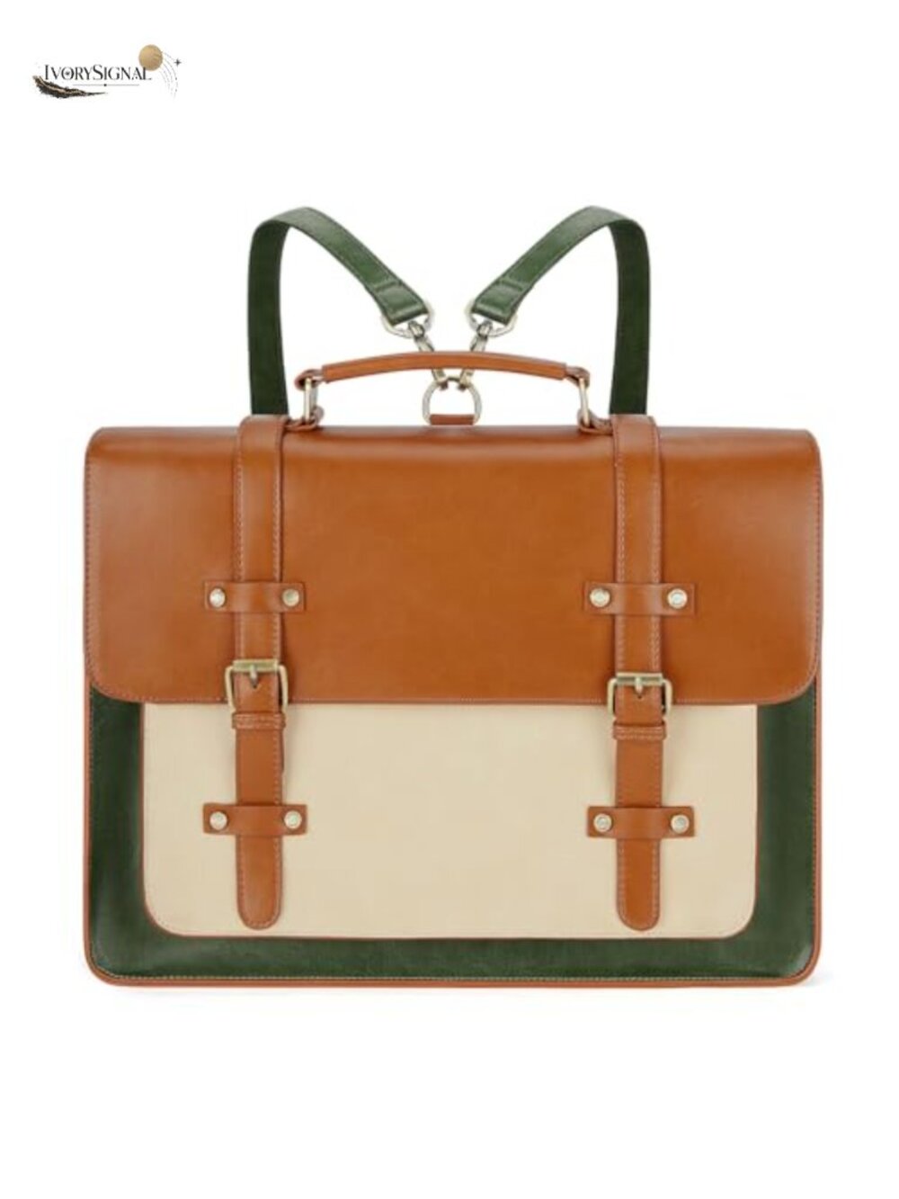 Convertible Vegan Leather Laptop Tote Bag 15.6" Satchel Work Travel